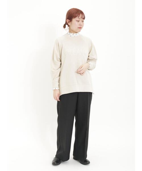 Samansa Mos2（サマンサ モスモス）の「裏毛ぽこぽこ刺繍スウェット（Tシャツ/カットソー・レディース・チャコールグレー/ベージュ/キナリ/パープル・F）」の11枚目の写真