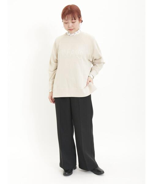 Samansa Mos2（サマンサ モスモス）の「裏毛ぽこぽこ刺繍スウェット（Tシャツ/カットソー・レディース・チャコールグレー/ベージュ/キナリ/パープル・F）」の12枚目の写真