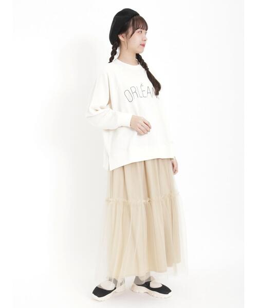 Samansa Mos2（サマンサ モスモス）の「裏毛ぽこぽこ刺繍スウェット（Tシャツ/カットソー・レディース・チャコールグレー/ベージュ/キナリ/パープル・F）」の17枚目の写真