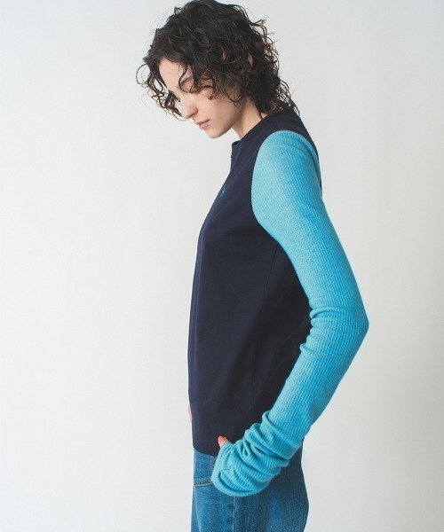soduk（スドーク）の「one long t-shirt（Tシャツ/カットソー・レディース・ホワイト/ネイビー・FREE）」の13枚目の写真