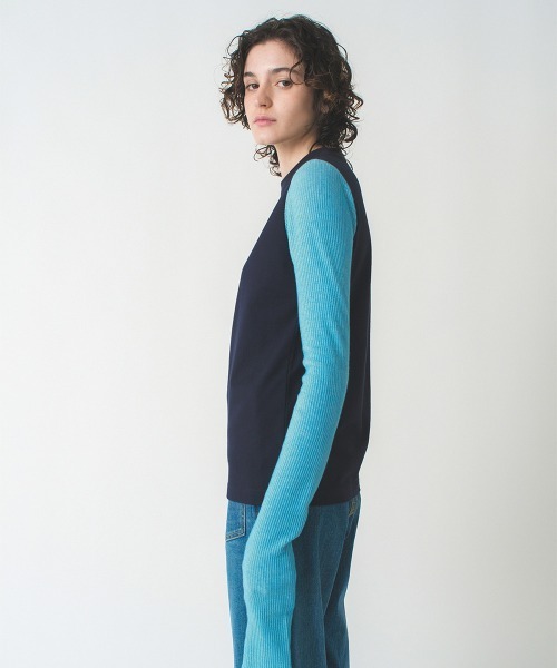 soduk（スドーク）の「one long t-shirt（Tシャツ/カットソー・レディース・ホワイト/ネイビー・FREE）」の14枚目の写真