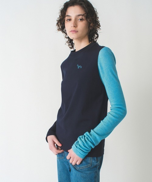 soduk（スドーク）の「one long t-shirt（Tシャツ/カットソー・レディース・ホワイト/ネイビー・FREE）」の11枚目の写真