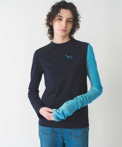 soduk（スドーク）の「one long t-shirt（Tシャツ/カットソー・レディース・ホワイト/ネイビー・FREE）」の12枚目の写真