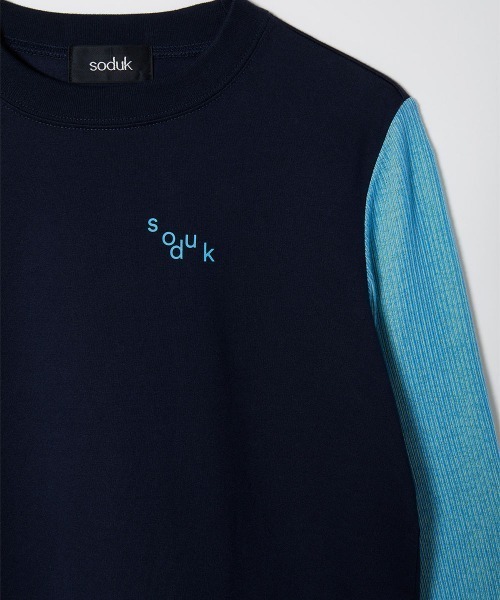 soduk（スドーク）の「one long t-shirt（Tシャツ/カットソー・レディース・ホワイト/ネイビー・FREE）」の8枚目の写真