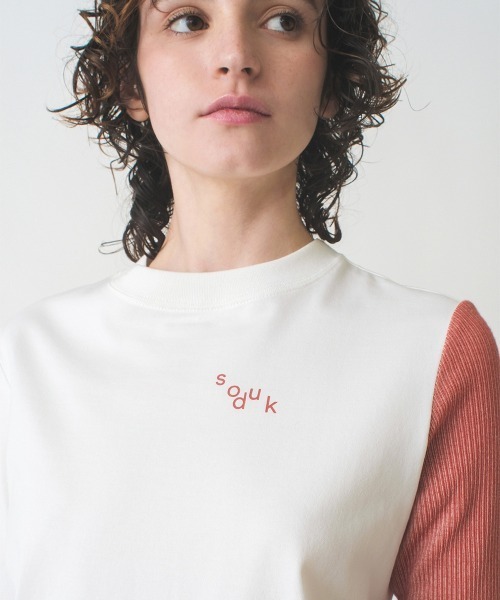 soduk（スドーク）の「one long t-shirt（Tシャツ/カットソー・レディース・ホワイト/ネイビー・FREE）」の18枚目の写真