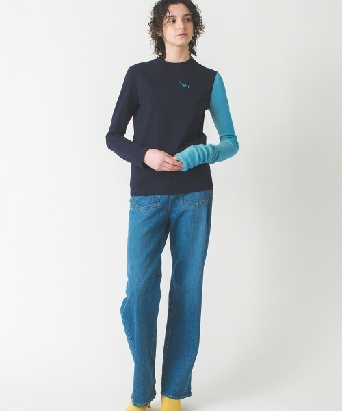 soduk（スドーク）の「one long t-shirt（Tシャツ/カットソー・レディース・ホワイト/ネイビー・FREE）」の10枚目の写真