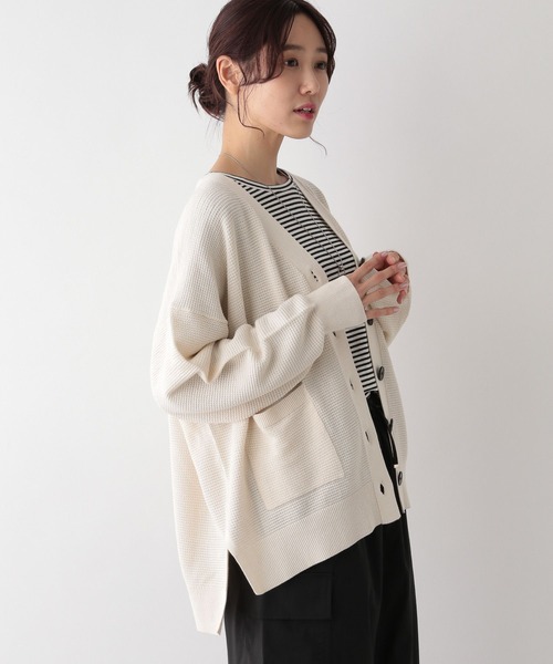 GLOBAL WORK（グローバルワーク）の「スッキレイVネックカーディガン/987138（カーディガン/ボレロ・レディース・グレー/ライトブルー/ライトベージュ/アイボリー/ブラック系/グリーン系3・M/L）」の13枚目の写真