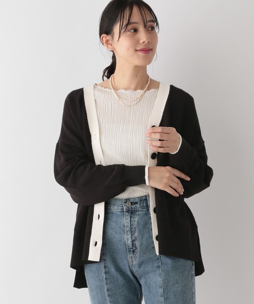 GLOBAL WORK（グローバルワーク）の「スッキレイVネックカーディガン/987138（カーディガン/ボレロ・レディース・グレー/ライトブルー/ライトベージュ/アイボリー/ブラック系/グリーン系3・M/L）」の16枚目の写真