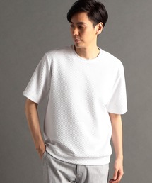 MONSIEUR NICOLE（ムッシュニコル）の「ジオメトリックブリスタージャカード クルーネックＴシャツ（Tシャツ/カットソー・メンズ）」