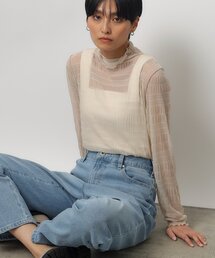 OPAQUE.CLIP | シャーリングシアートップス【洗濯機洗い可】(Tシャツ/カットソー)