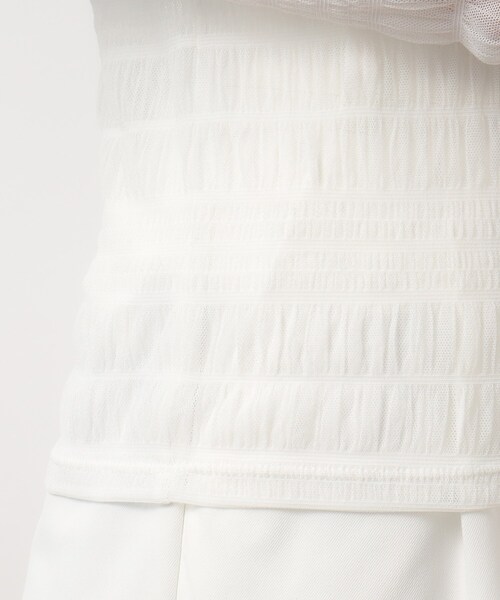 OPAQUE.CLIP（オペークドットクリップ）の「◆シャーリングシアートップス【洗濯機洗い可】（Tシャツ/カットソー・レディース・ライトベージュ/ブラック/ホワイト・40/38）」の5枚目の写真