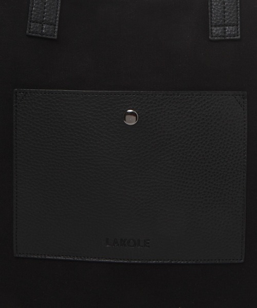 LAKOLE（ラコレ）の「フェイクレザーキャンバストートバッグ / 105264（トートバッグ・メンズ・ナチュラル/グレー/ブラック・FREE）」の15枚目の写真