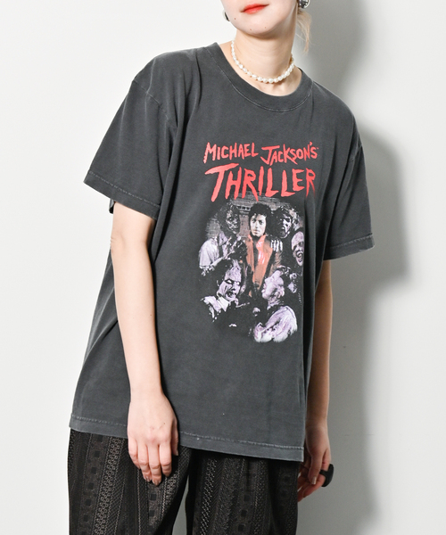 GOOD ROCK SPEED(グッドロックスピード)の「【GOOD ROCK SPEED / グッドロックスピード】MICHAEL JACKSON THRILLER:Tシャツ(Tシャツ/カットソー・レディース・チャコールグレー・FREE)」の1枚目の写真