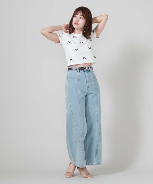 archives（アルシーヴ）の「リボンコンパクトＴシャツ（Tシャツ/カットソー・レディース・ブルー/オフホワイト/ブラック・MEDIUM）」の9枚目の写真