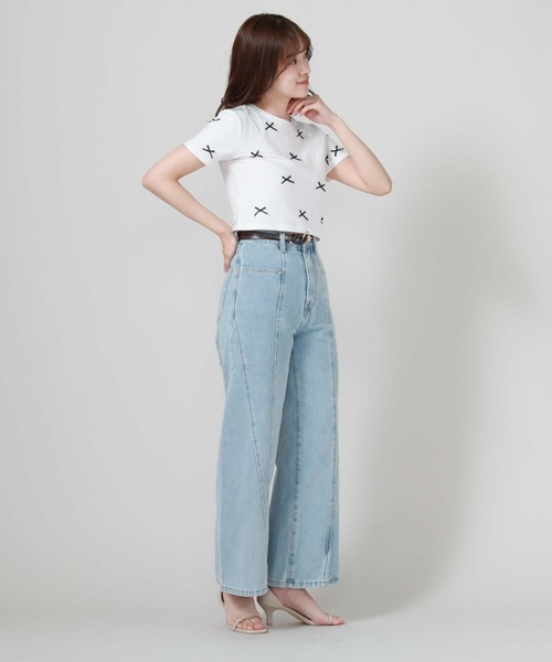 archives（アルシーヴ）の「リボンコンパクトＴシャツ（Tシャツ/カットソー・レディース・ブルー/オフホワイト/ブラック・MEDIUM）」の11枚目の写真