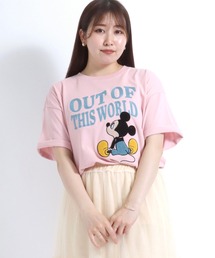 Disney(ディズニー)キャラクター刺繍・サガラ刺繍・ラインストーン半袖Tシャツ レディース/ミッキーマウス/くまのプーさん/101匹わんちゃん