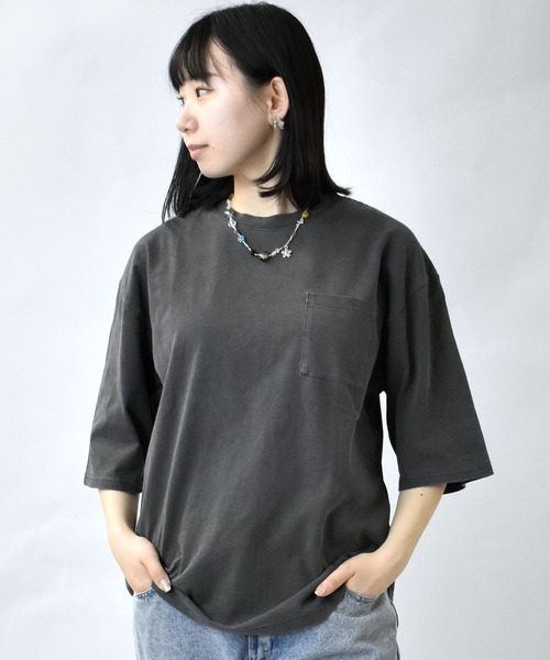 Starting Over（スターティングオーバー）の「Pigment hard wash pocket T/ピグメント ハードウォッシュ ポケット付き クルーネック半袖Tシャツ（Tシャツ/カットソー・メンズ・ベージュ/グリーン/ブラウン/ブラック・XL/L/M）」の19枚目の写真