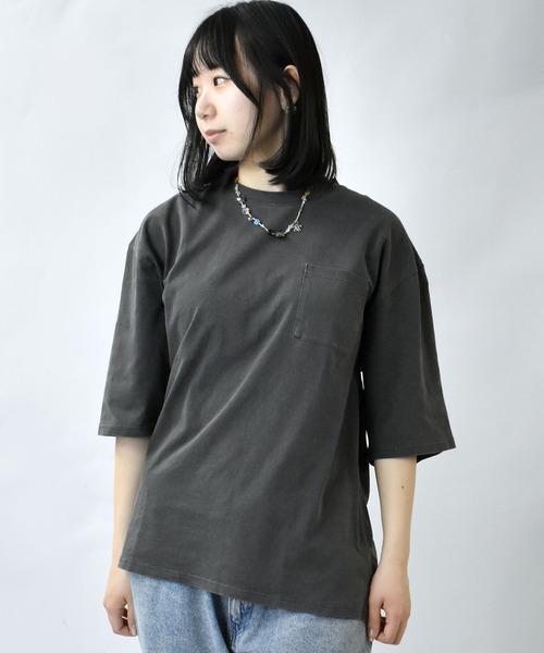 セール】Pigment hard wash pocket T/ピグメント ハード