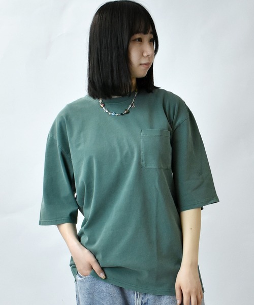 セール】Pigment hard wash pocket T/ピグメント ハード