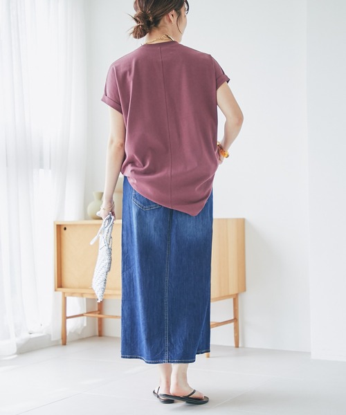 un dix cors（アンディコール）の「ストレッチデニムナロースカート（デニムスカート・レディース・ネイビー/ブラック・FREE）」の11枚目の写真