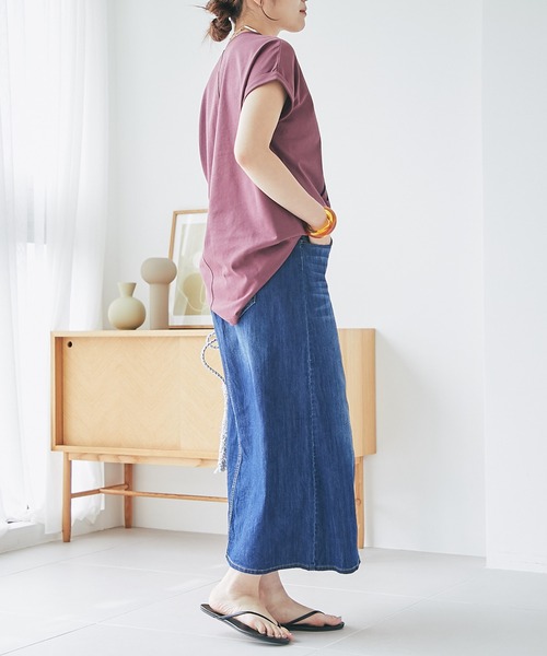 un dix cors（アンディコール）の「ストレッチデニムナロースカート（デニムスカート・レディース・ネイビー/ブラック・FREE）」の10枚目の写真