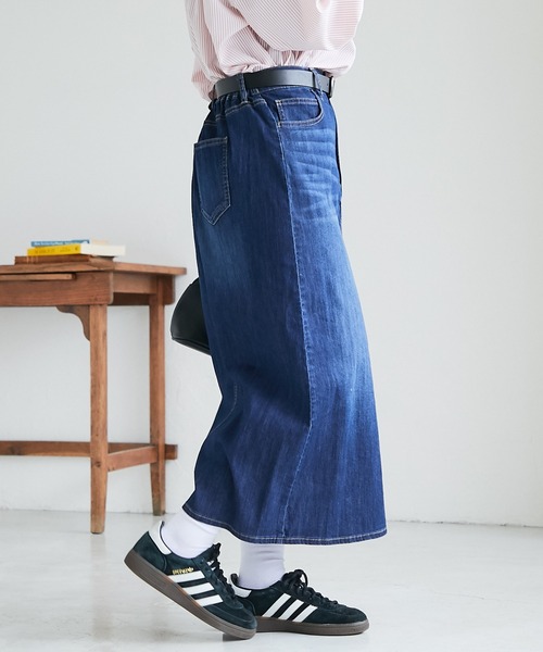 un dix cors（アンディコール）の「ストレッチデニムナロースカート（デニムスカート・レディース・ネイビー/ブラック・FREE）」の20枚目の写真