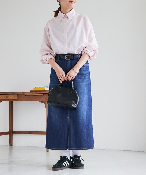 un dix cors（アンディコール）の「ストレッチデニムナロースカート（デニムスカート・レディース・ネイビー/ブラック・FREE）」の17枚目の写真