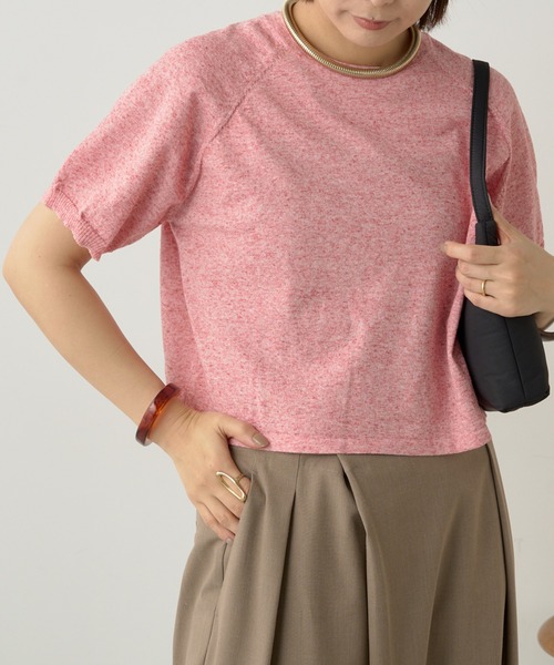 Omekashi(オメカシ)の「シアーラメニット(ニット/セーター・レディース・ベージュ/ブロンズ/オフホワイト/チャコールグレー/シルバー/レッド・FREE)」の4枚目の写真