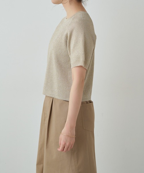 Omekashi(オメカシ)の「シアーラメニット(ニット/セーター・レディース・ベージュ/ブロンズ/オフホワイト/チャコールグレー/シルバー/レッド・FREE)」の19枚目の写真