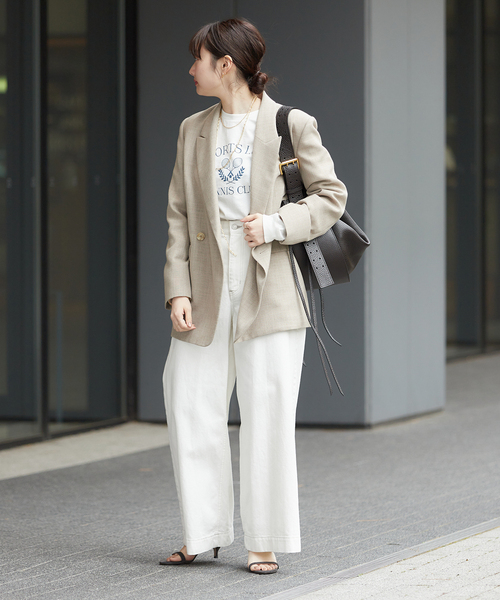 plage(プラージュ)の「Cotton/Linen WIDE デニム(デニムパンツ・レディース・ベージュ/ホワイト・34/36/38)」の5枚目の写真