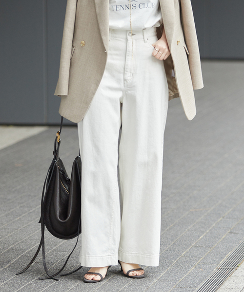 plage(プラージュ)の「Cotton/Linen WIDE デニム(デニムパンツ・レディース・ベージュ/ホワイト・34/36/38)」の18枚目の写真