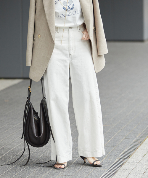 plage(プラージュ)の「Cotton/Linen WIDE デニム(デニムパンツ・レディース・ベージュ/ホワイト・34/36/38)」の15枚目の写真