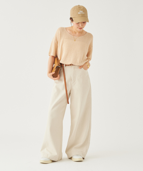 plage(プラージュ)の「Cotton/Linen WIDE デニム(デニムパンツ・レディース・ベージュ/ホワイト・34/36/38)」の12枚目の写真