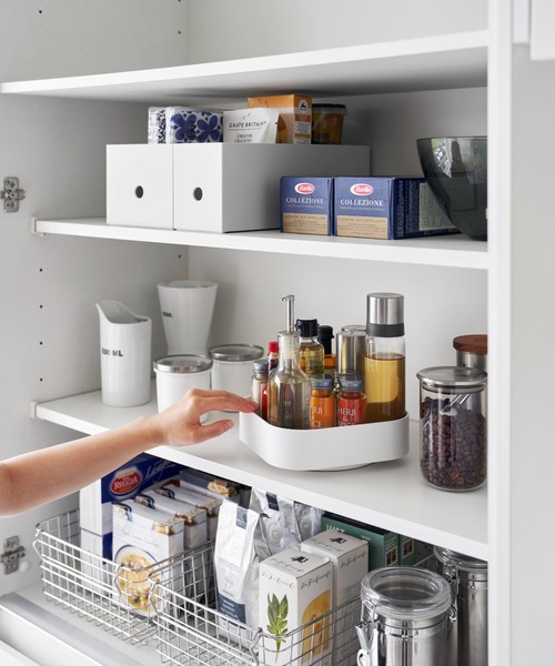 BIRTHDAY BAR（バースデイバー）の「tower 回転式収納ラック スクエア（キッチン収納・レディース・ホワイト・フリー）」の13枚目の写真