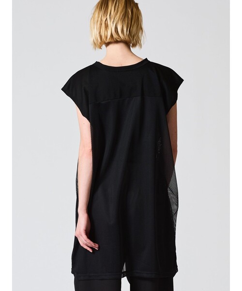 mizuiroind（ミズイロインド）の「mizuiro ind メッシュワイドワンピース（ワンピース・レディース・グレー/ブラック・FREE）」の8枚目の写真