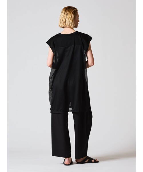 mizuiroind（ミズイロインド）の「mizuiro ind メッシュワイドワンピース（ワンピース・レディース・グレー/ブラック・FREE）」の12枚目の写真