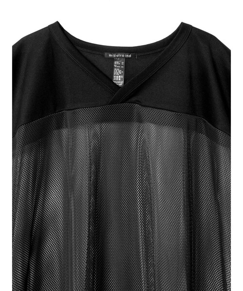 mizuiroind（ミズイロインド）の「mizuiro ind メッシュワイドワンピース（ワンピース・レディース・グレー/ブラック・FREE）」の14枚目の写真