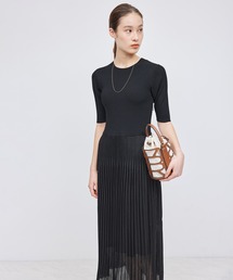 ROPE' | ニット布帛コンビプリーツワンピース(ワンピース)