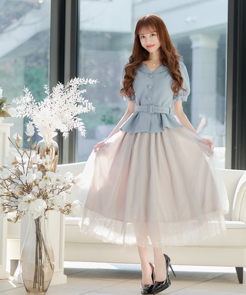 emiriawiz（エミリアウィズ）の「Puff-sleeve tulle one-piece
