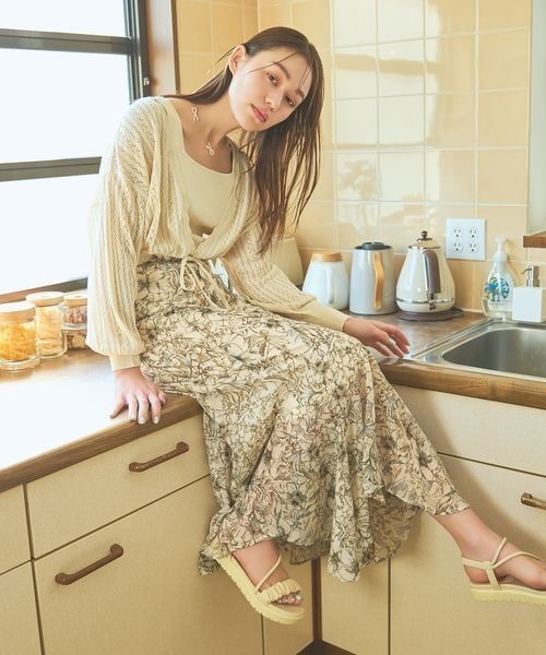 mysty woman（ミスティウーマン）の「サマーカーデアンサンブル　121010（カーディガン/ボレロ・レディース・アイボリー/ブラウン/オレンジ・FREE）」の2枚目の写真