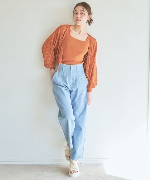 mysty woman（ミスティウーマン）の「サマーカーデアンサンブル　121010（カーディガン/ボレロ・レディース・アイボリー/ブラウン/オレンジ・FREE）」の4枚目の写真