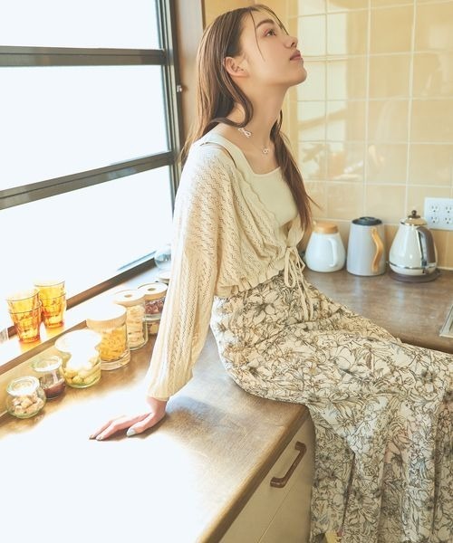 mysty woman（ミスティウーマン）の「サマーカーデアンサンブル　121010（カーディガン/ボレロ・レディース・アイボリー/ブラウン/オレンジ・FREE）」の6枚目の写真