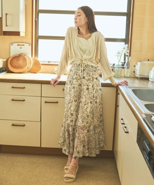 mysty woman（ミスティウーマン）の「サマーカーデアンサンブル　121010（カーディガン/ボレロ・レディース・アイボリー/ブラウン/オレンジ・FREE）」の7枚目の写真