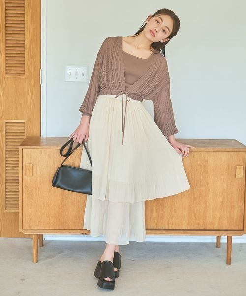 mysty woman（ミスティウーマン）の「サマーカーデアンサンブル　121010（カーディガン/ボレロ・レディース・アイボリー/ブラウン/オレンジ・FREE）」の9枚目の写真