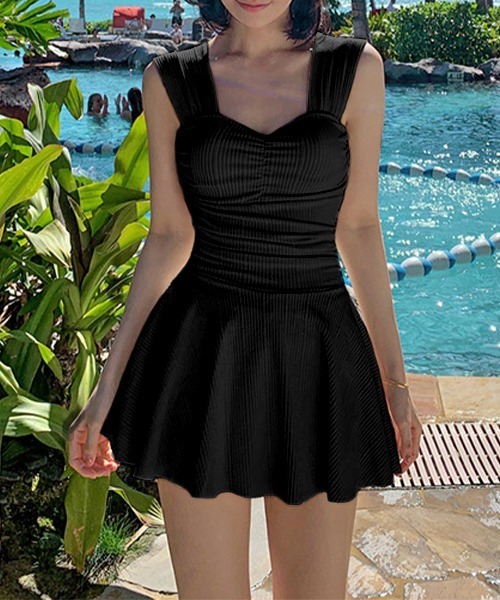 c.u.l（シーユーエル）の「フリルスカート ワンピース 水着 culb83（水着・レディース・ブラック/アイボリー・M/L/XL）」の17枚目の写真