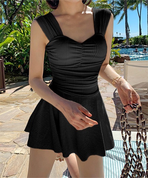 c.u.l（シーユーエル）の「フリルスカート ワンピース 水着 culb83（水着・レディース・ブラック/アイボリー・M/L/XL）」の19枚目の写真