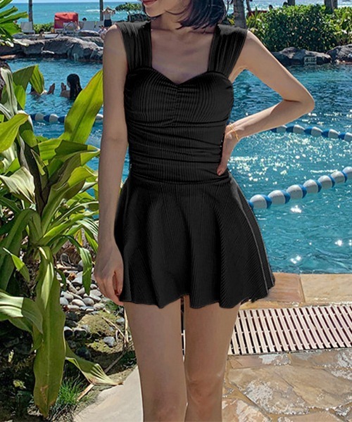 c.u.l（シーユーエル）の「フリルスカート ワンピース 水着 culb83（水着・レディース・ブラック/アイボリー・M/L/XL）」の20枚目の写真