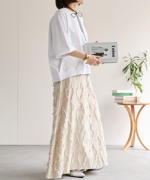 ap retro(アプレトロ)の「【USAコットン】ミニ裏毛半袖トレーナー / 半袖プルオーバー(Tシャツ/カットソー・レディース・ホワイト/ネイビー×ホワイト/グレー/ブラック・FREE)」の15枚目の写真