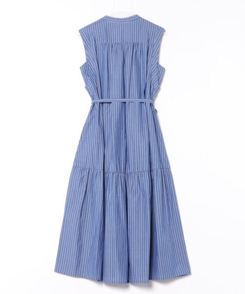 【セール】キーネック ストライプ ティアードワンピース（ワンピース）｜PREFERIR（プレフェリール）