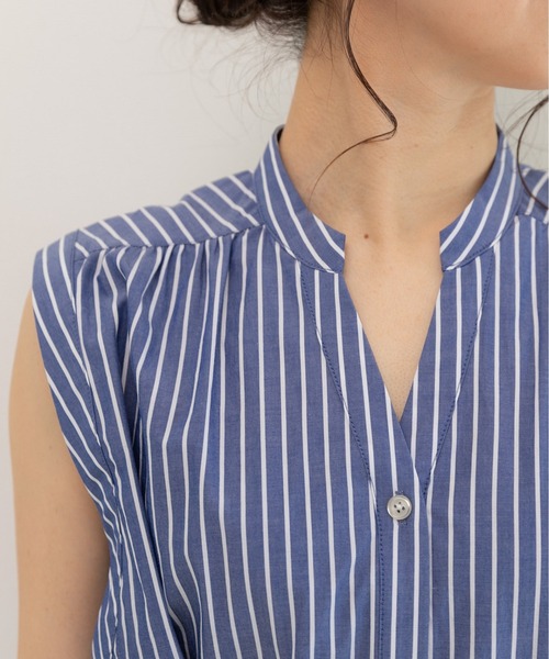 【セール】キーネック ストライプ ティアードワンピース（ワンピース）｜PREFERIR（プレフェリール）